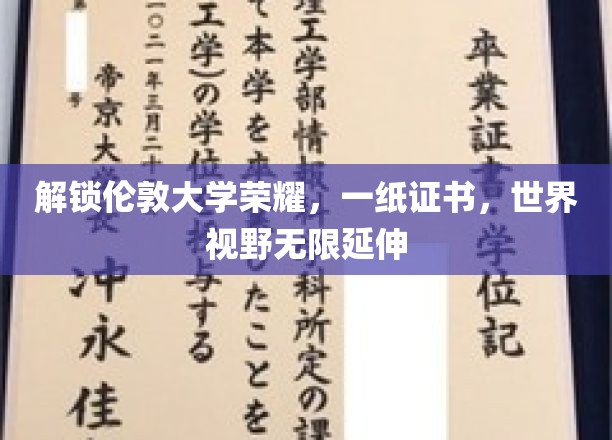 伦敦大学荣耀证书，开启无限世界之旅