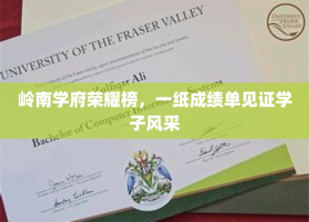 岭南才俊风采录，一纸成绩单勾勒学子荣耀画卷
