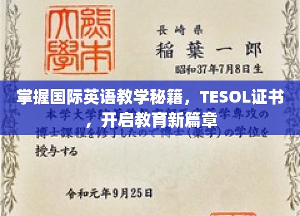 解锁全球教育新视野，TESOL证书助你成为国际英语教学高手