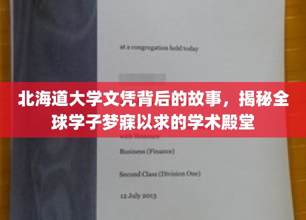 揭开北海道大学文凭的魅力，探寻全球学子心向往之的学术圣地