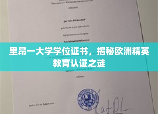 里昂第一大学学位证书，解锁欧洲精英教育认证的奥秘