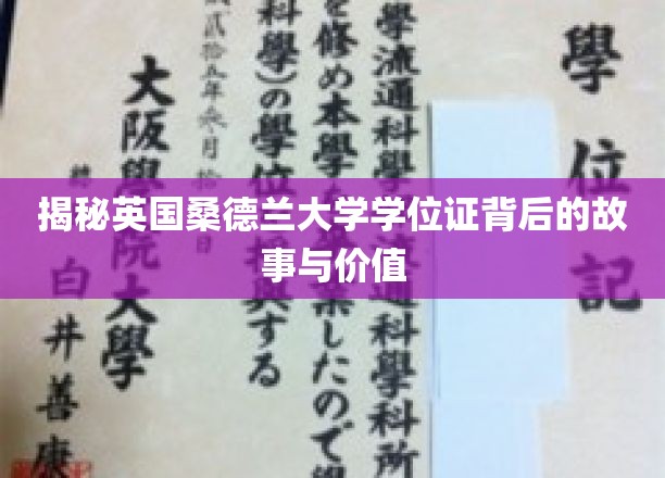 探索英国桑德兰大学学位证的深层价值与传奇历程
