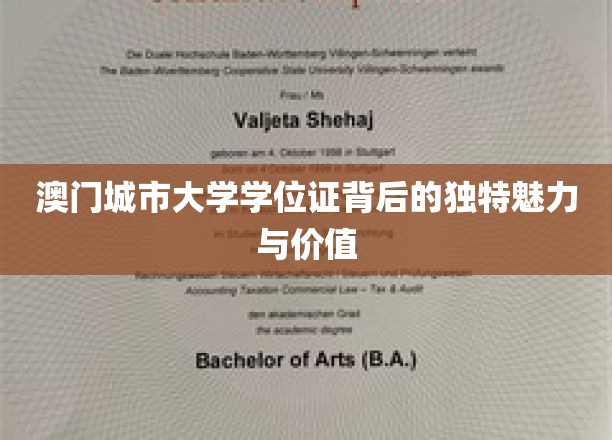 澳门城市大学学位证，解锁学历背后的非凡价值与风采