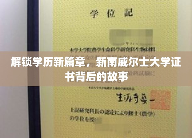 学历新里程，揭秘新南威尔士大学证书背后的精彩传奇