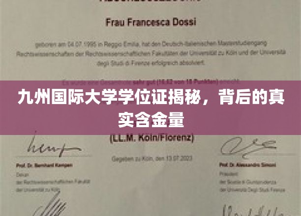 揭秘九州国际大学学位证价值，背后的不为人知含金量揭秘
