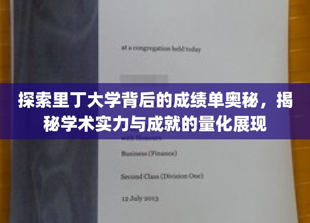 探索里丁大学成绩单背后的奥秘，一窥学术实力与成就的量化展现