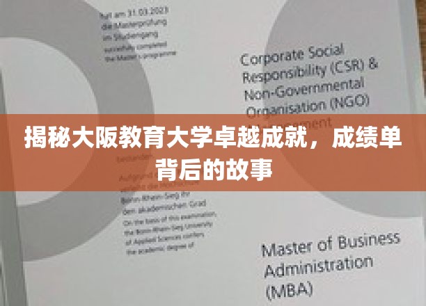 揭开大阪教育大学辉煌成就的面纱，探寻成绩单背后的故事
