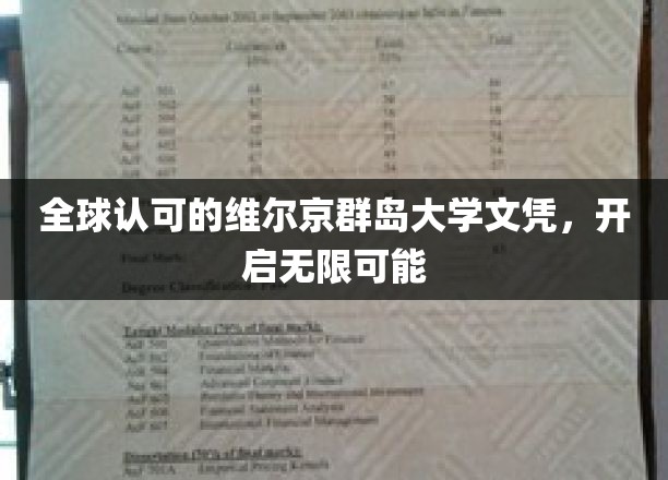 跨越国界的教育通行证，维尔京群岛大学文凭，解锁全球机遇之路