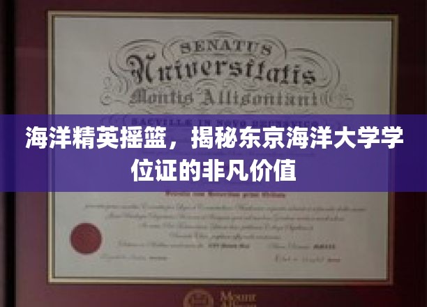深潜海洋精英殿堂，东京海洋大学学位证背后的辉煌奥秘
