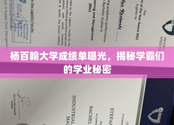 杨百翰大学学霸成绩单大揭秘，揭秘学霸背后的学术奥秘