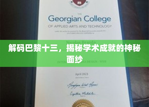 解码巴黎十三，揭秘学术成就的神秘面纱