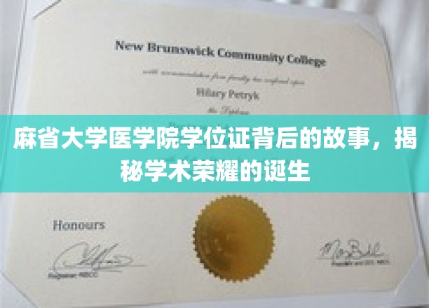 麻省大学医学院学位证背后的故事，揭秘学术荣耀的诞生