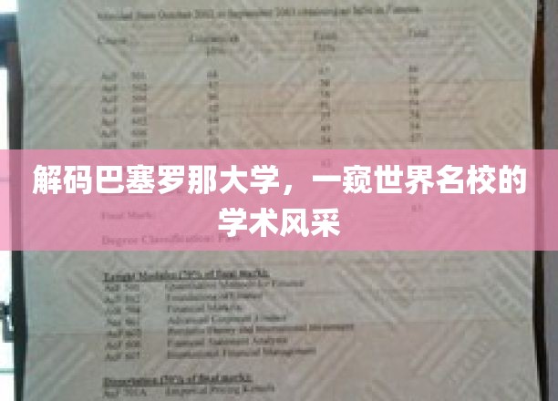探秘巴塞罗那大学，探寻国际顶尖学府的学术魅力