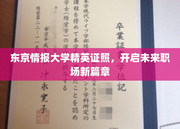 东京工业大学精英证照，开启未来职场新篇章