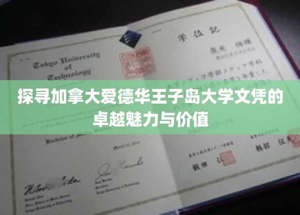 解码爱德华王子岛大学文凭的全球吸引力