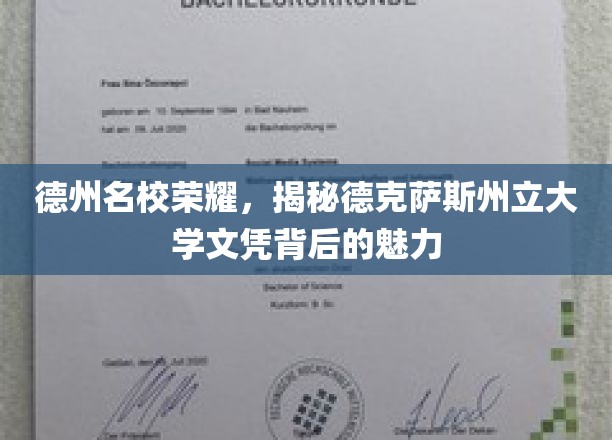 德克萨斯州立大学文凭，解码德州名校的璀璨光环