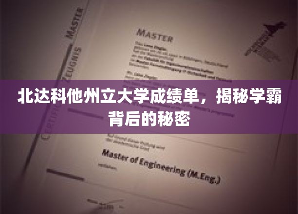 学霸养成记，北达科他州立大学成绩单背后的惊人真相