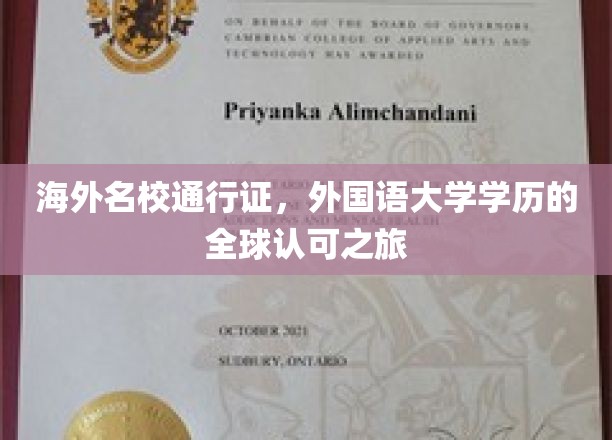 海外名校通行证，外国语大学学历的全球认可之旅