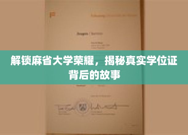 解锁麻省大学荣耀，揭秘真实学位证背后的故事