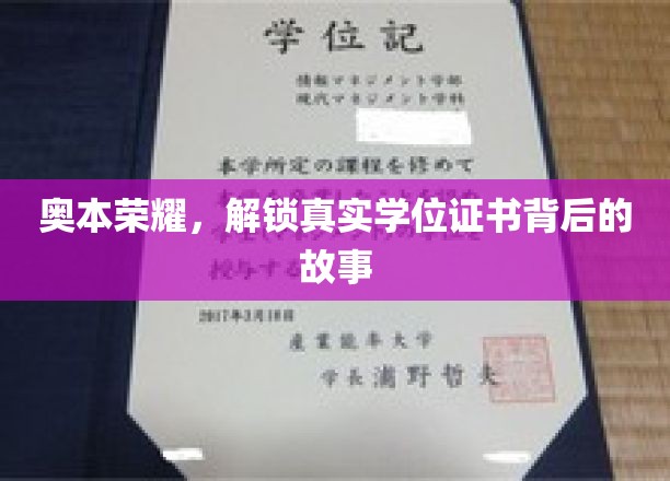 奥本荣耀，解锁真实学位证书背后的故事