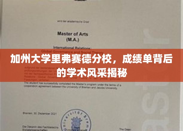 加州大学里弗赛德分校，成绩单背后的学霸风云录