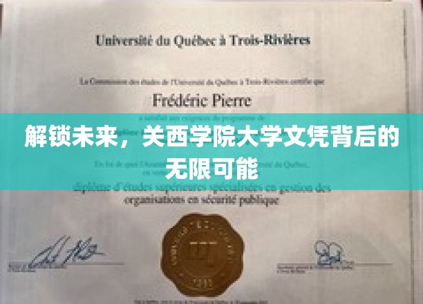 破译未来钥匙，揭秘关西学院大学文凭的无限潜能
