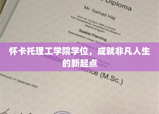 怀卡托理工学院学位，开启非凡人生的新篇章
