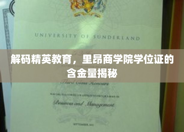 精英教育揭秘，里昂商学院学位证的非凡价值探秘