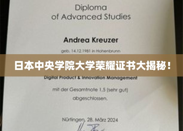日本中央学院大学荣誉证书大揭秘！