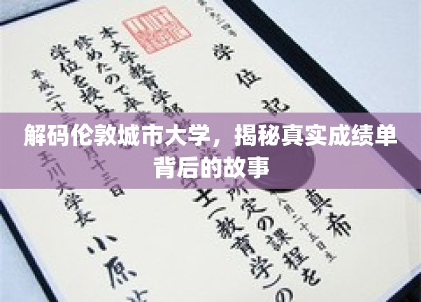 解码伦敦城市大学，揭秘真实成绩单背后的故事