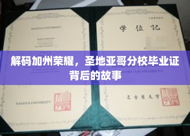 揭开圣地亚哥分校毕业证的光环，背后的传奇历程