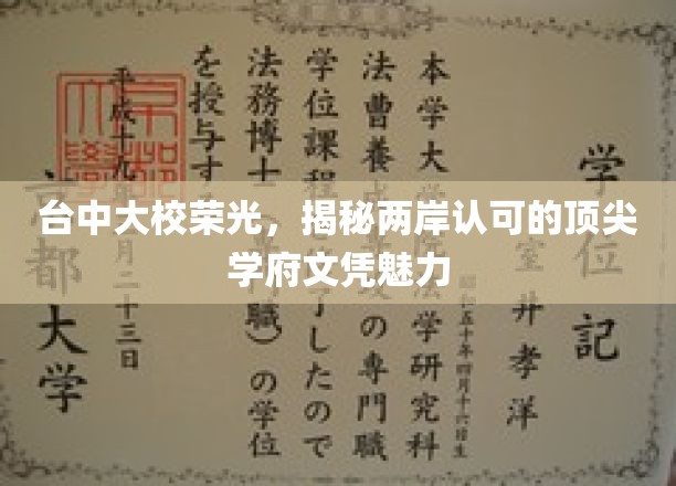 台中名校之光，两岸共誉的文凭魅力揭秘之旅