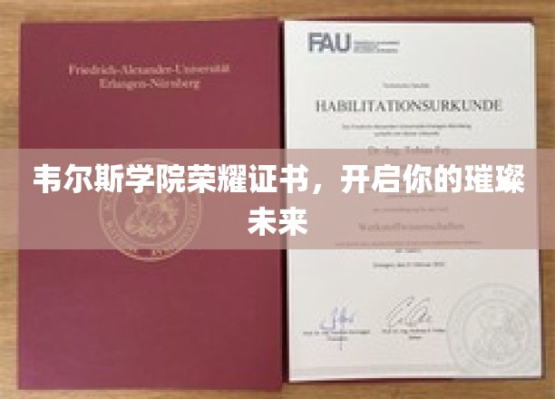韦尔斯学院荣耀证书，点亮你的星途璀璨起点