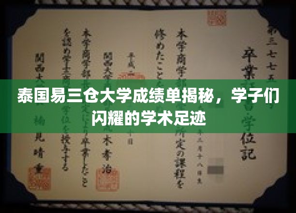 探寻泰国易三仓大学学子卓越学术之旅