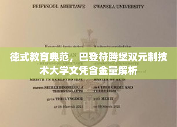 德国教育瑰宝，巴登符腾堡双元制技术大学文凭价值揭秘