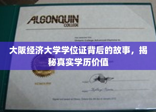 大阪经济大学学位证，揭开学历背后的不凡历程与价值意义