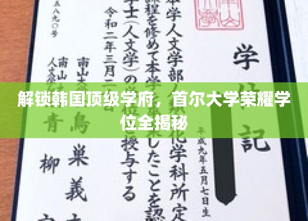 韩国精英摇篮揭秘，首尔大学独家学位探秘之旅