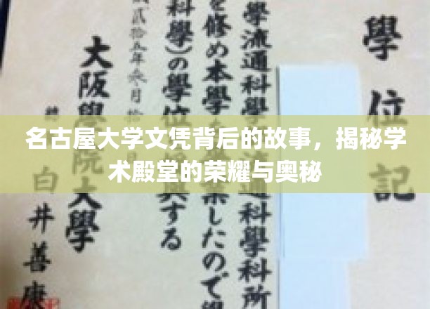 名古屋大学文凭探秘，揭开荣誉殿堂的传奇面纱