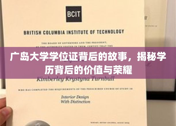广岛大学学位证，探寻学历背后的荣耀与深层价值
