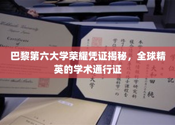 解码巴黎第六大学荣誉证书，通往全球学术殿堂的通行证