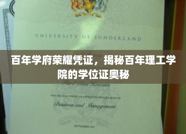追溯百年辉煌，理工学院学位证背后的传承密码