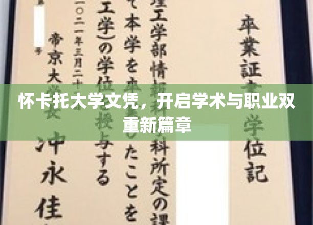 怀卡托大学文凭，开启学术与职业双重新篇章
