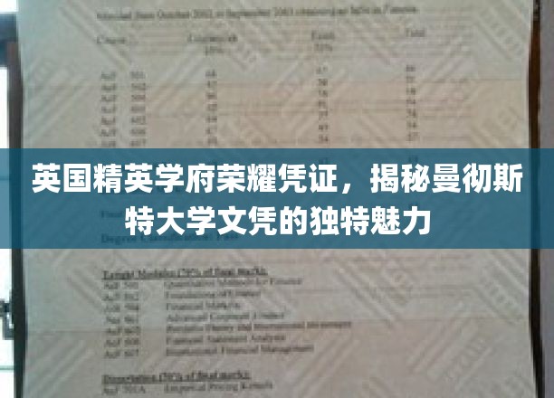 曼大荣耀，探索英国顶尖学府文凭的非凡风采