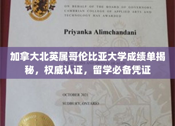 加拿大北英属哥伦比亚大学成绩单揭秘，权威认证，留学必备凭证