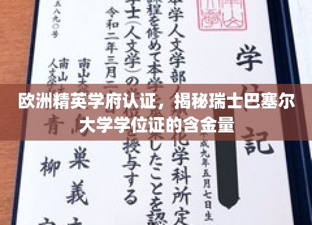 瑞士巴塞尔大学学位证，欧洲精英学府认证背后的高含金量解析