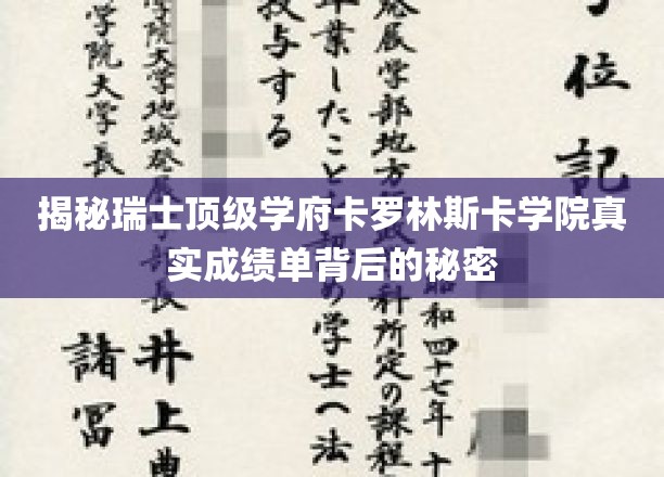 卡罗林斯卡学院成绩单之谜，揭开顶尖学府背后的惊人真相