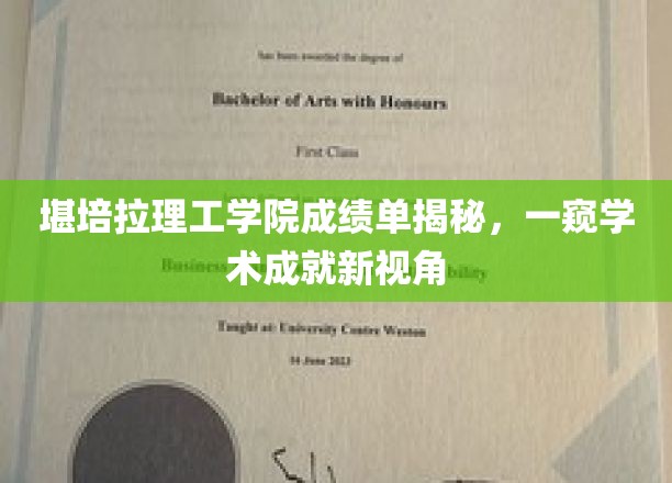 堪培拉理工学院成绩单背后，探秘学术成就新篇章
