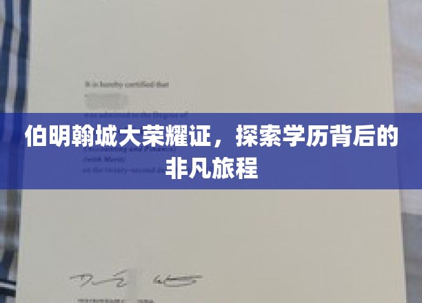 伯明翰荣耀篇章，揭秘学历背后的非凡征途