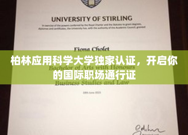 柏林应用科学大学独家认证，开启你的国际职场通行证