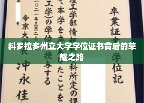 科罗拉多州立大学学位证书背后的荣耀之路